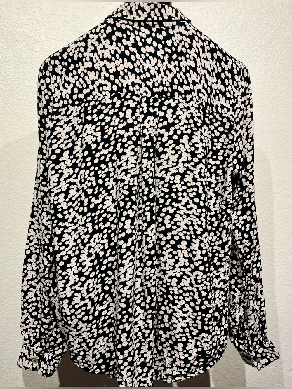 ICHI Black and White Floral Print Collared Blouse - Size S (Women’s) - Picture 3 of 9